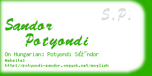 sandor potyondi business card